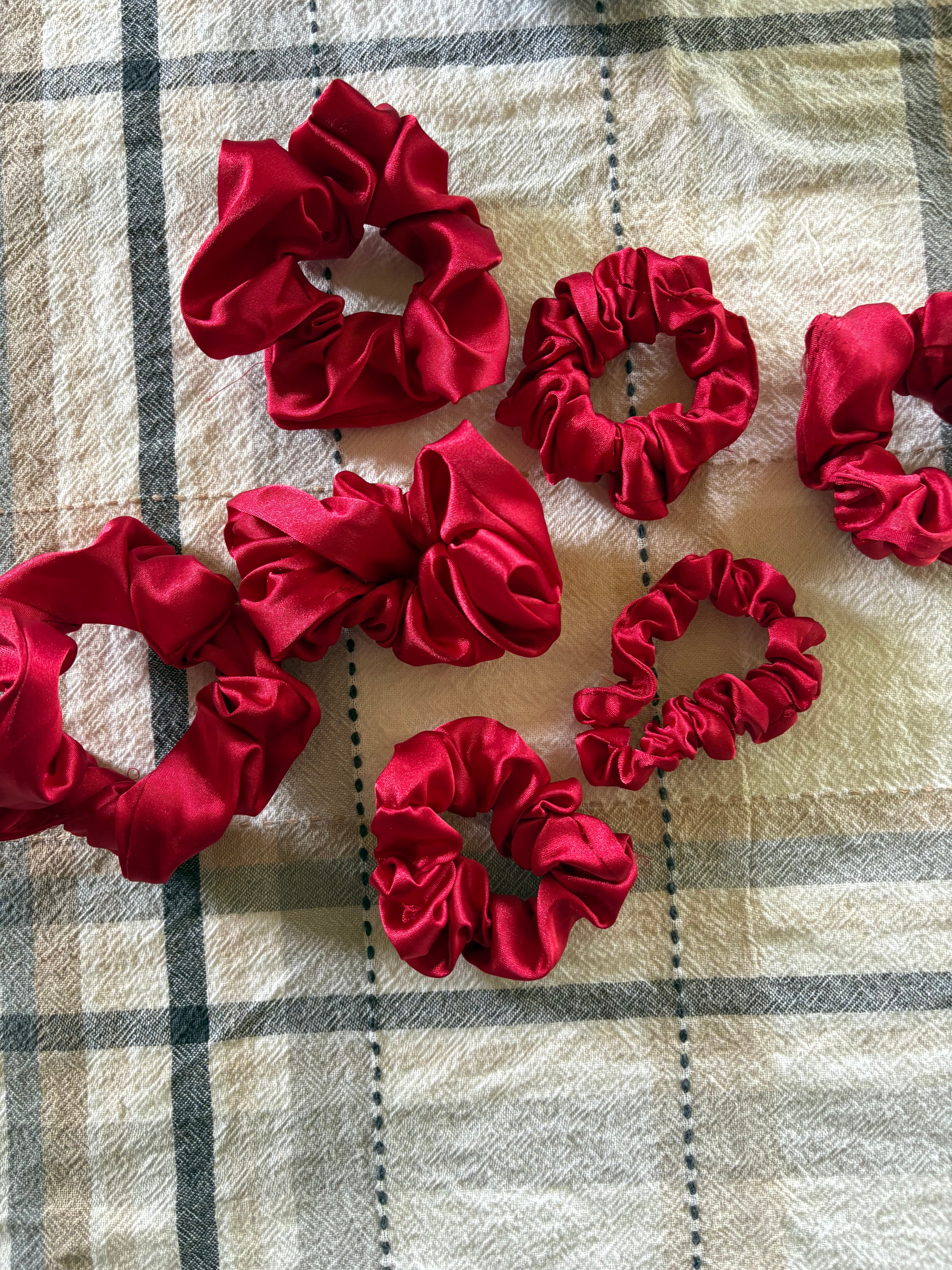 Red Satin Scrunchie