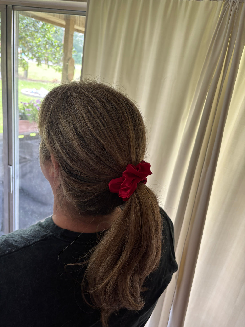 Red Satin Scrunchie
