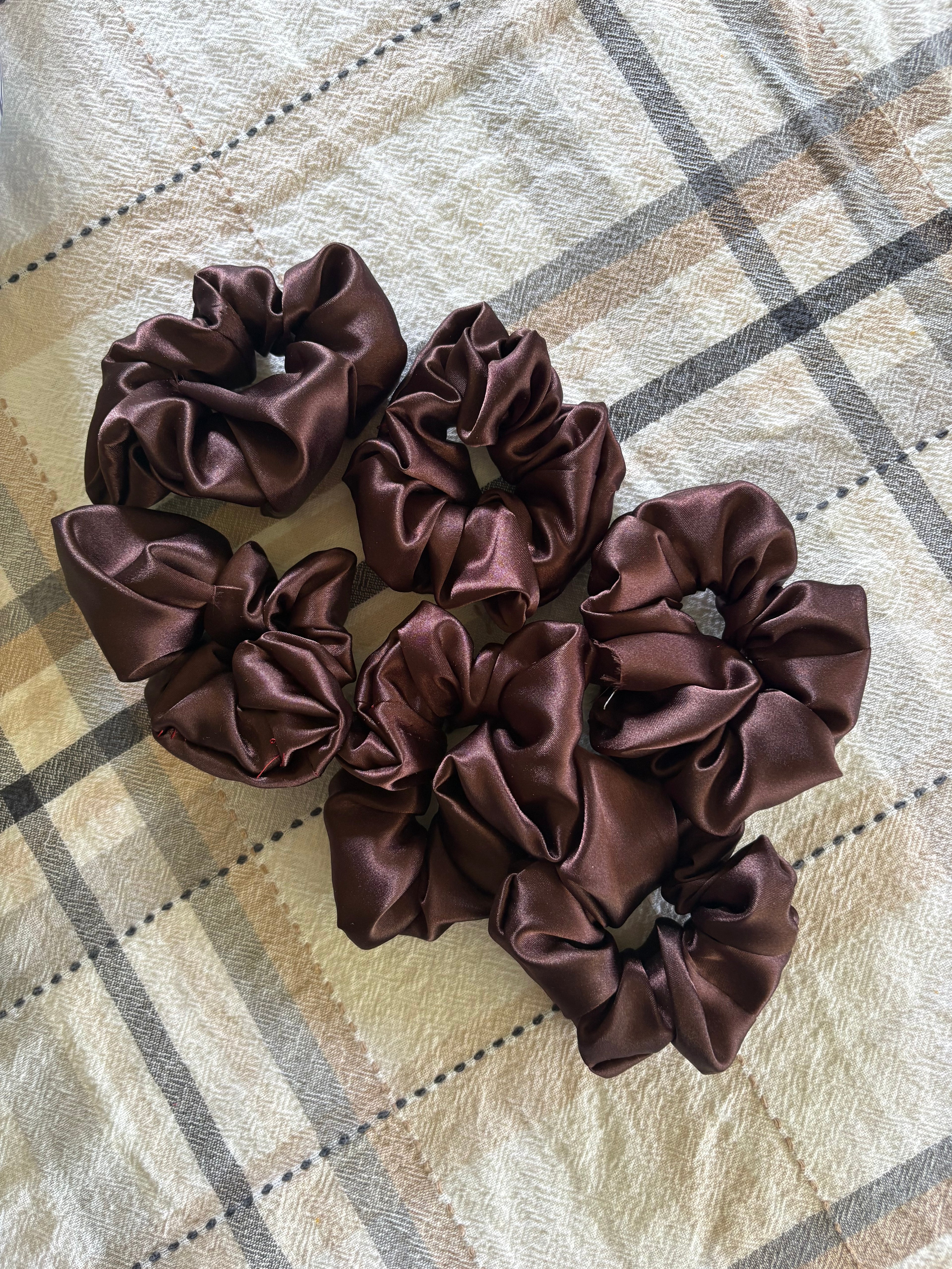 Brown Silk Scrunchie