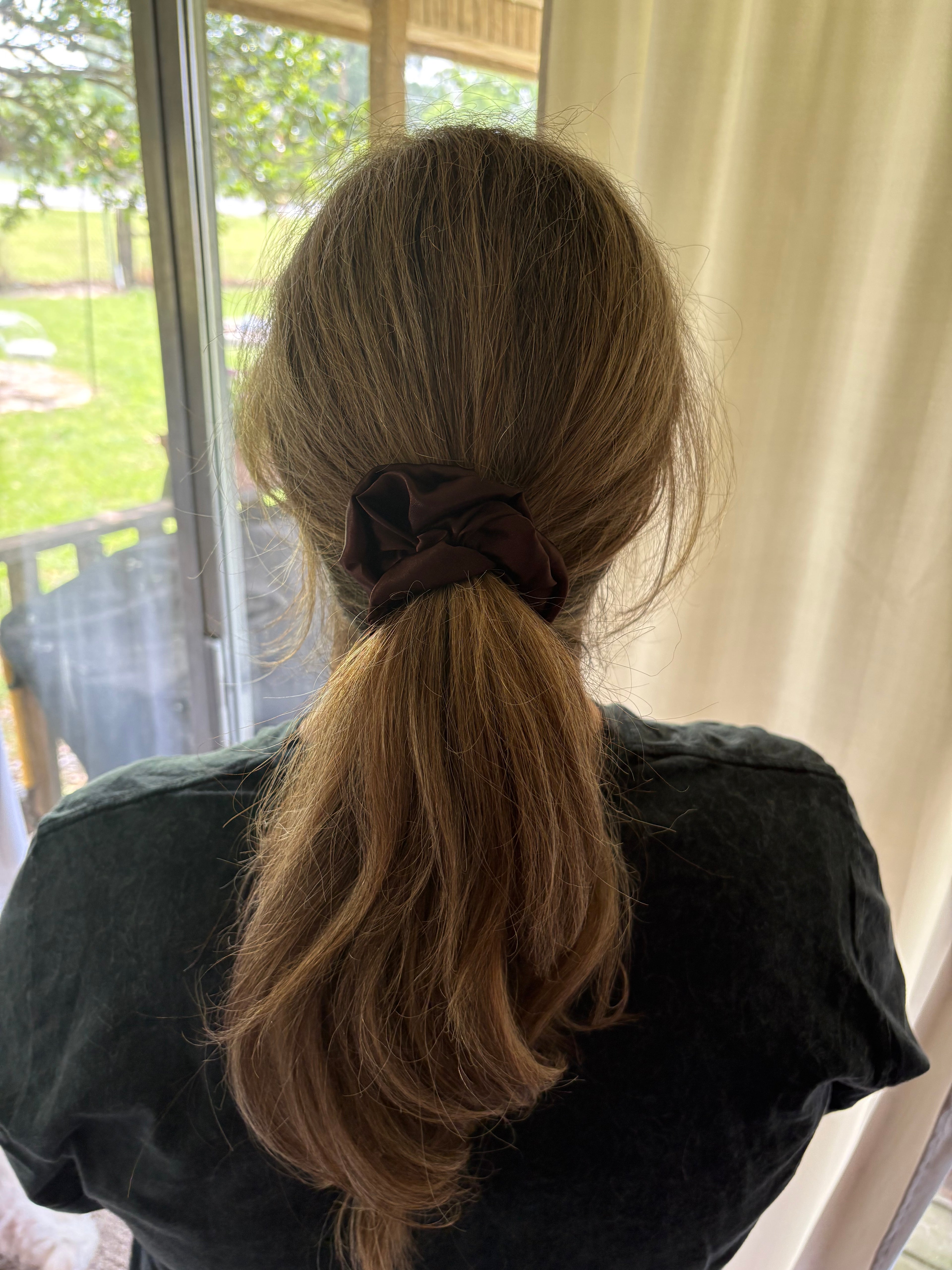 Brown Silk Scrunchie